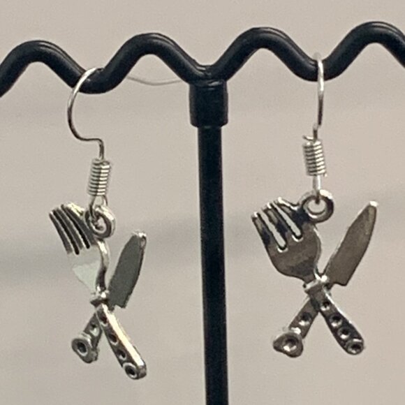 Knife Earring, Fork Earring, Utensil Earring, Chef Earring, Cook Earring, Gift - Picture 5 of 6